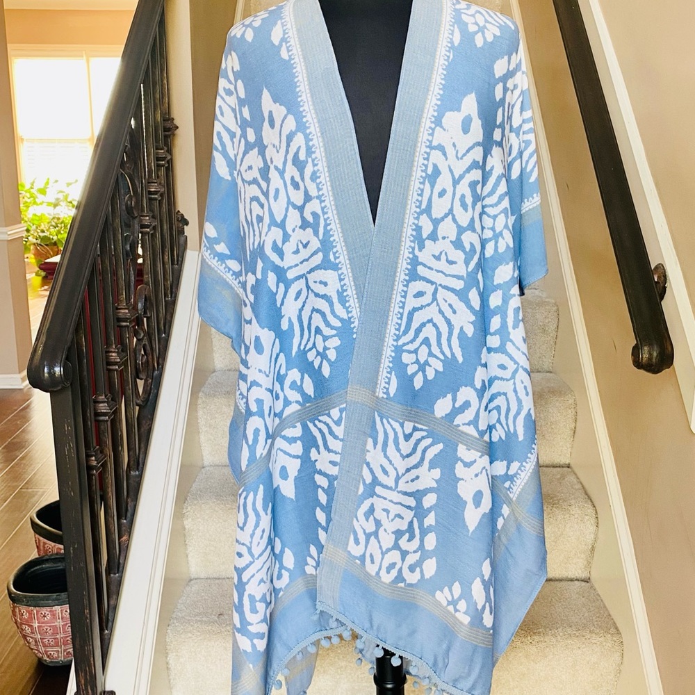 Ikat Tassel Kimono/cover-Up/Poncho